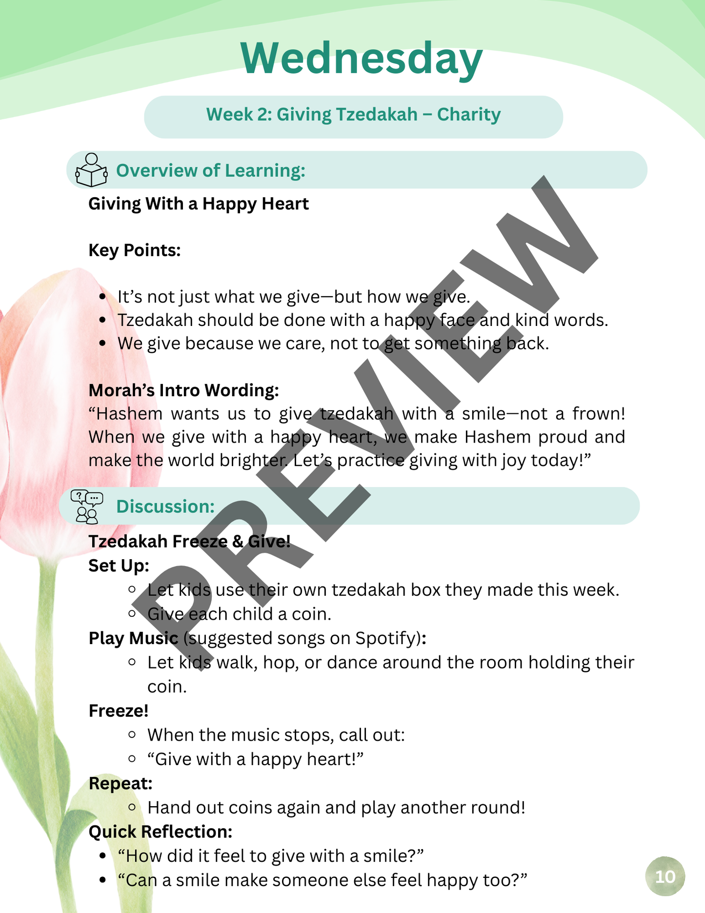 Mitzvos Garden Week 2: Giving Tzedakah – Charity