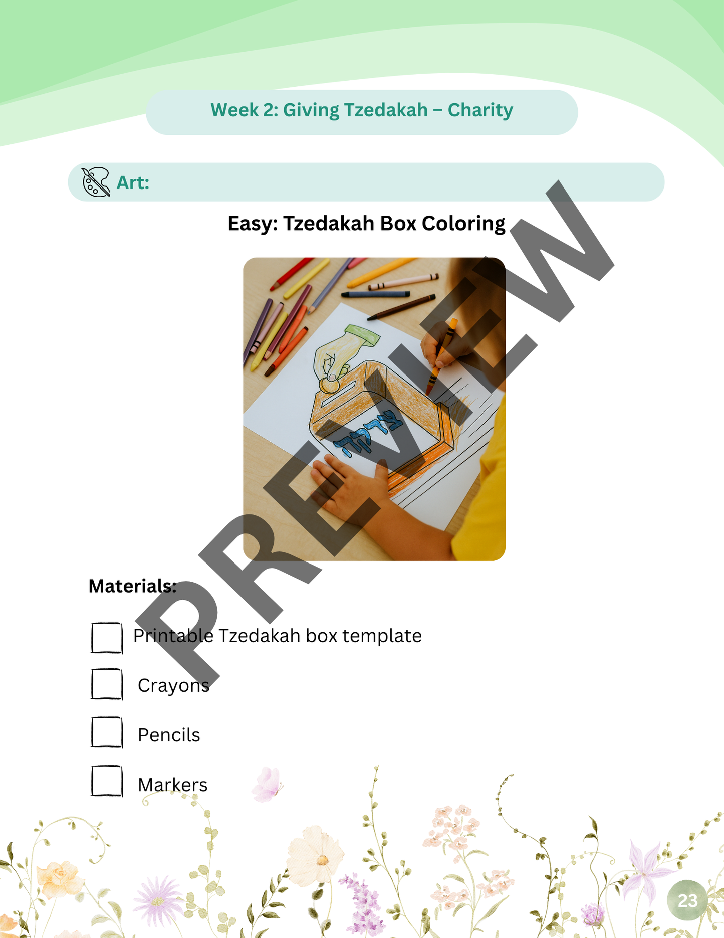 Mitzvos Garden Week 2: Giving Tzedakah – Charity