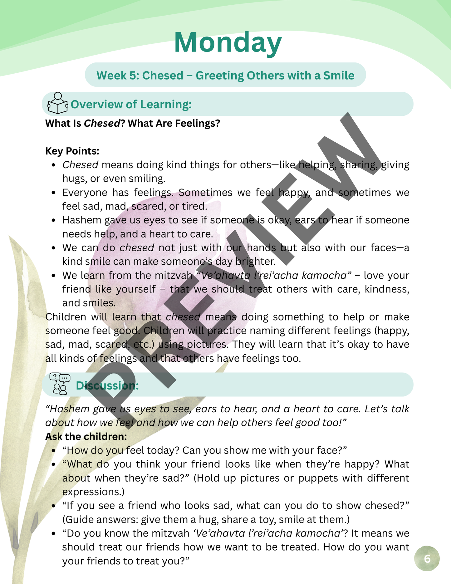 Mitzvos Garden Week 5: Chesed – Greeting Others with a Smile